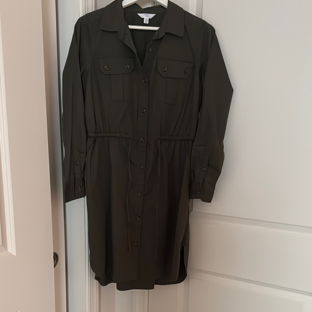 Olive Green Shirt Dress